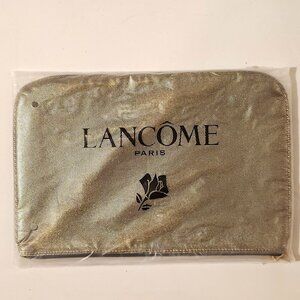 SHIMMERY LANCOME Paris Gold Travel Pouch Make Up Pouch Full Zip BNIP
